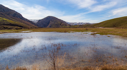 Blue lake in the mountains