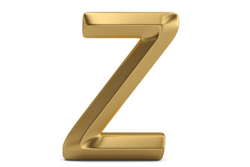 Golden 3D alphabet isolated on white background. 3D illustration.