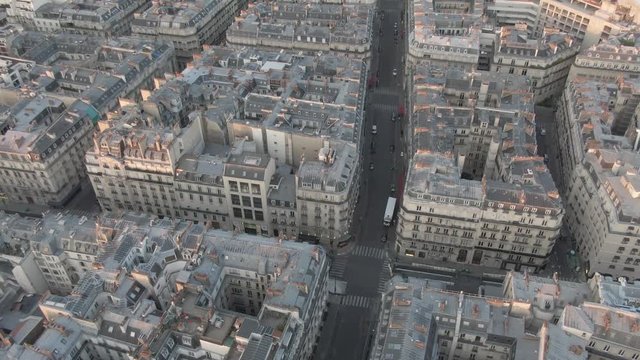 Eiffel Tower in Paris, France being revealed after the camera tilts up