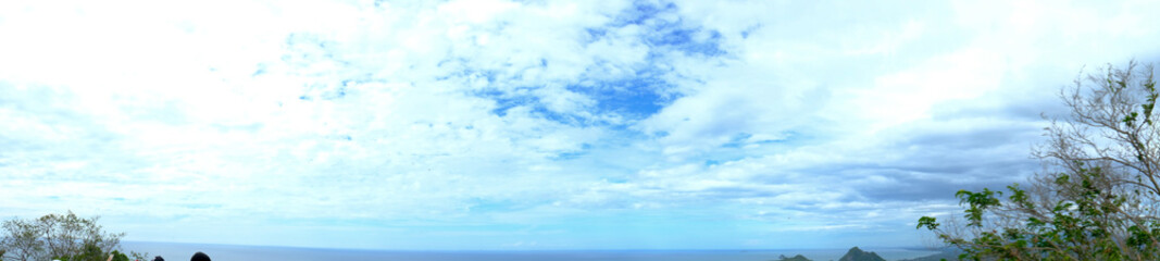 Beautiful panorama high angle view sky from the mountain at Khao Lom Muak, Thailand