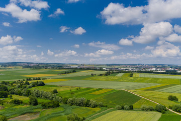 Fototapeta na wymiar Luftbild der Landschaft in Süddeutschland