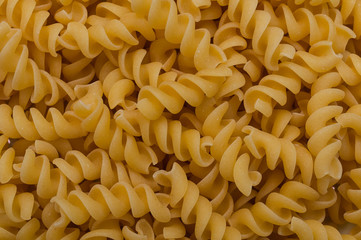 Stack of the dried fusilli 