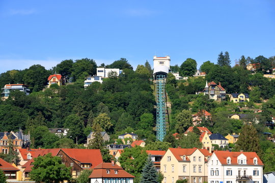 old funicular in Dresden's district Loschwitz