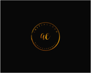 AE Initial handwriting logo vector	