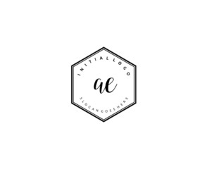 AE Initial handwriting logo vector	