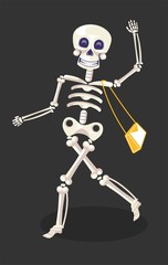 Day of dead or Dia de Los Muertos, Skeleton with Purse
