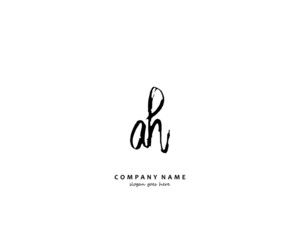 AH Initial handwriting logo vector	