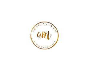 AM Initial handwriting logo vector	