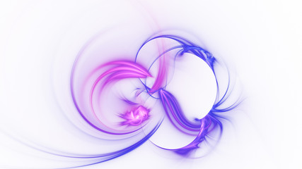 Fototapeta premium Abstract transparent blue and violet smoky shapes. Fantasy light background. Digital fractal art. 3d rendering.
