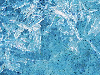Blue ice abstract natural background