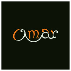 Logo Design for Omar or Umar in english and Arabic word in one design