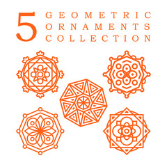 Set Collection of mandala vintage arabic indian islamic ornament 