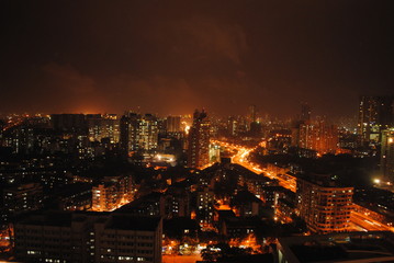 Fototapeta na wymiar Night View of Lower Parel Mumbai