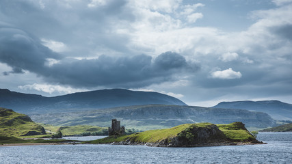 Fototapeta na wymiar Old ruin of a castle in Scotland