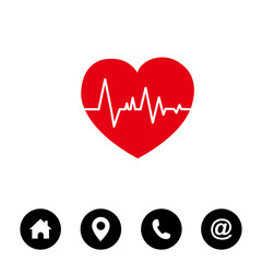 heart pulse icon vector illustration, Heartbeat icon 