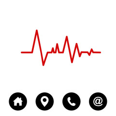 heart pulse icon vector illustration, Heartbeat icon 