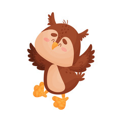 Cartoon owl. Vector illustration on a white background.