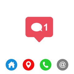 Fototapeta premium Notifications icon. Comment icon vector. social media Comment vector icon. symbol for web site Computer and