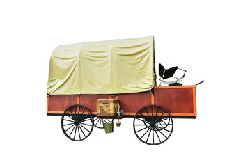 Cowboy wagon isolated on white background. This has clipping path. 