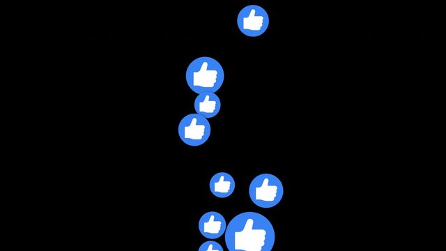 Social media success background. Like icon of social media. Thumb liker animated on alpha background with transparency.