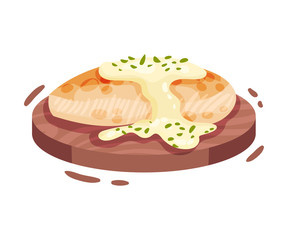 Fried chicken fillet. Vector illustration on a white background.