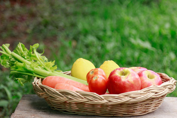 fresh fruit in basket 