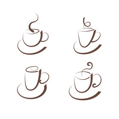 A set of cups. Figure for icons, logos. Graphics.