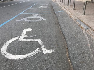 disabled parking spot near supermarket