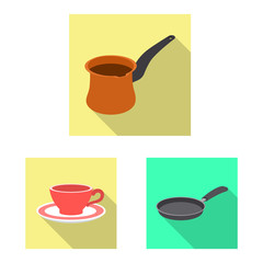 Vector illustration of kitchen and cook icon. Collection of kitchen and appliance stock vector illustration.