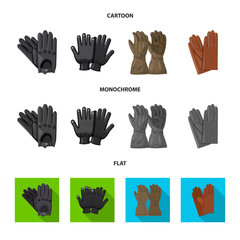 Isolated object of glove and winter icon. Set of glove and equipment vector icon for stock.