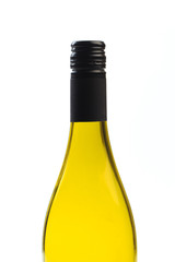 empty bottle of wine isolated on a white background - Image