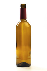 empty bottle of wine isolated on a white background - Image