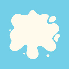 Milk splash and blot design, shape creative illustration.