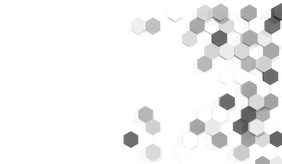 abstract background with grey scale hexagon, wallpaper or background