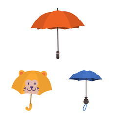 Isolated object of umbrella and rain symbol. Collection of umbrella and weather vector icon for stock.