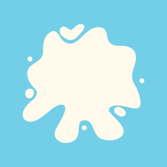 Milk splash and blot design, shape creative illustration.