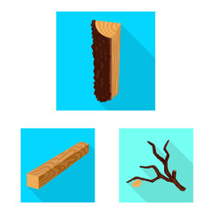 Vector illustration of material and nature symbol. Set of material and raw vector icon for stock.