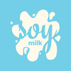 Soy Milk. Splash and blot design, shape creative illustration.