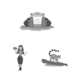 Vector design of zoo and park icon. Collection of zoo and animal vector icon for stock.