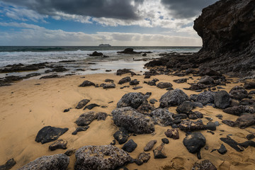 Papagayo beach, on a beautiful island of Lanzarote, Canary Islands, Spain.