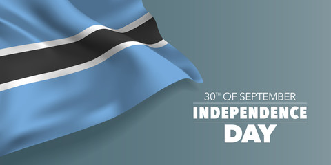 Botswana independence day greeting card, banner with template text vector illustration