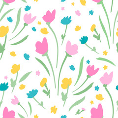 Floral Pattern. Endless Nature Background. Seamless