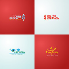Logo Template for Company or business with South Brand. S letter as Logomark