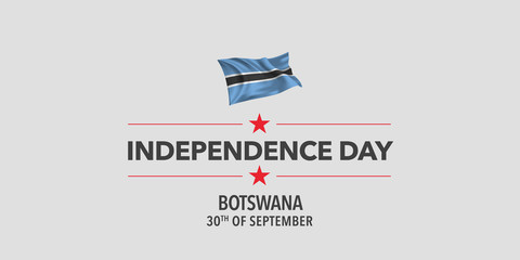 Botswana independence day greeting card, banner, vector illustration