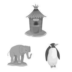 Vector illustration of zoo and park sign. Collection of zoo and animal stock vector illustration.
