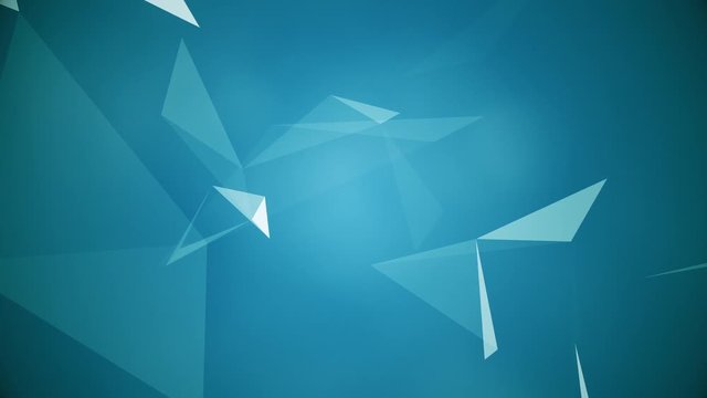 Elegant futuristic animation with glowing triangles in slow motion, 4K abstract geometric seamless animation