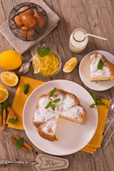Cake with lemon cream filling. 