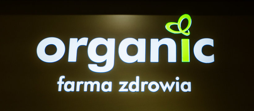 Krakow, Poland, March 19, 2018, illustrative editorial. Organic farma zdrowia store in Galeria Krakowska