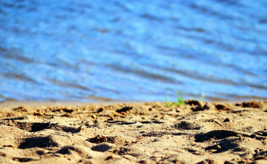 Fototapeta na wymiar sand on the background of the sea
