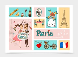 Sketch Travel To Paris Composition